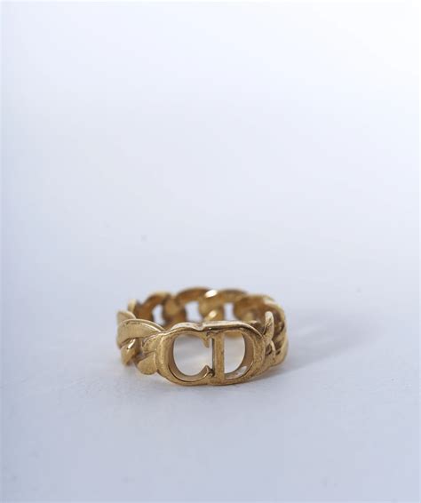 christian dior gold ring cd|christian dior ring sizing.